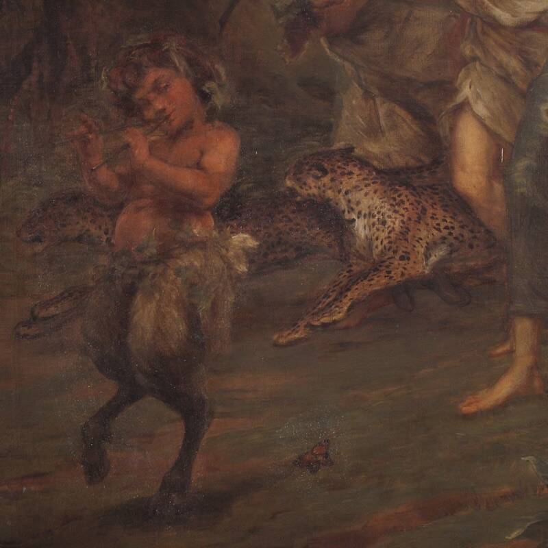 Mythological painting signed Vera Willoughby and dated 1911, Bacchanal