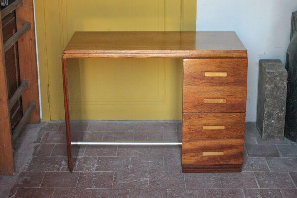 Bureau vintage, bureau bois art déco des années 30, bureau avec tiroirs