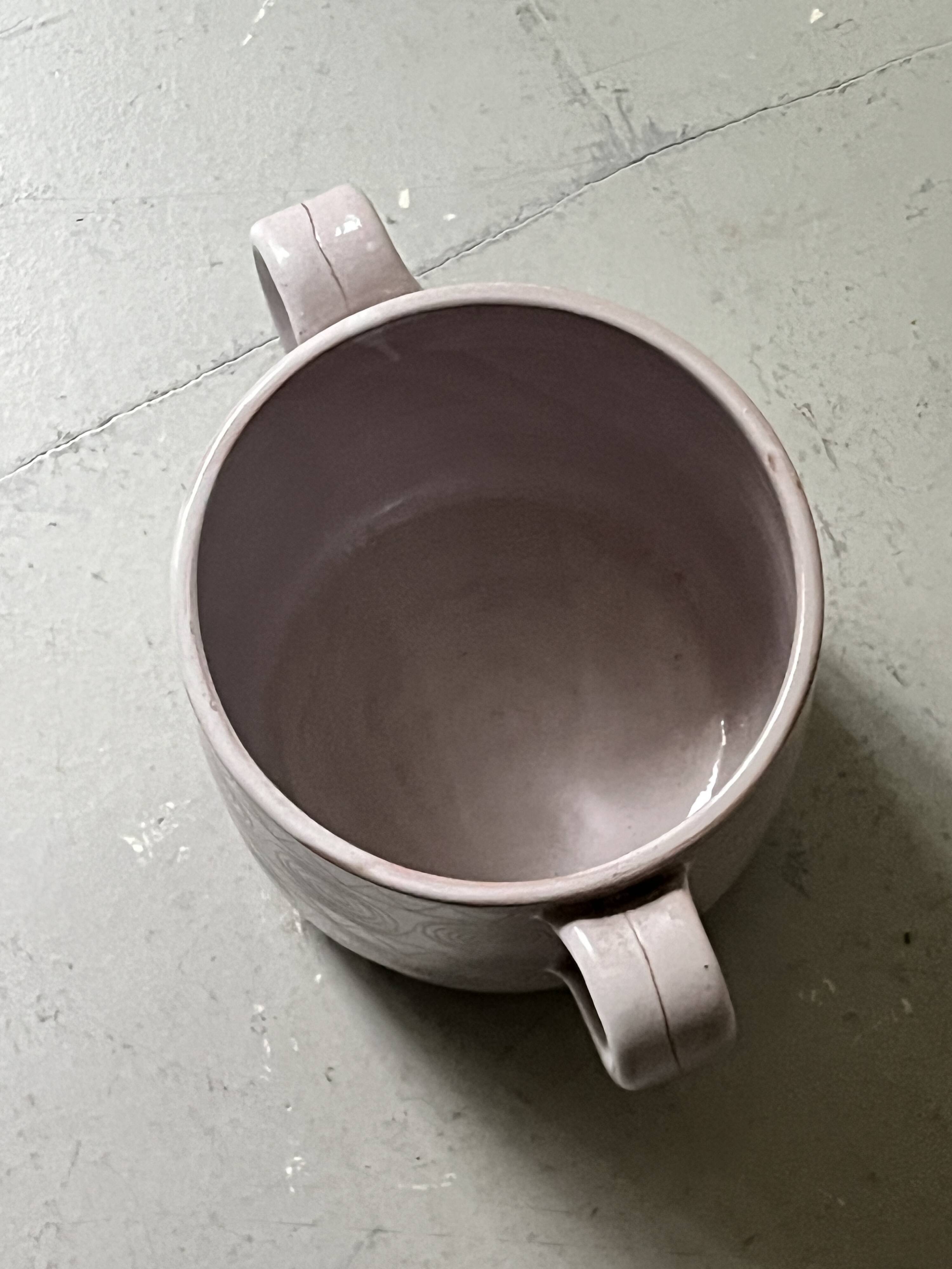 large vase / cache pot in enamelled ceramic signed Robert Picault, Vallauris 1950