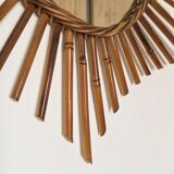 Vintage rattan sun mirror