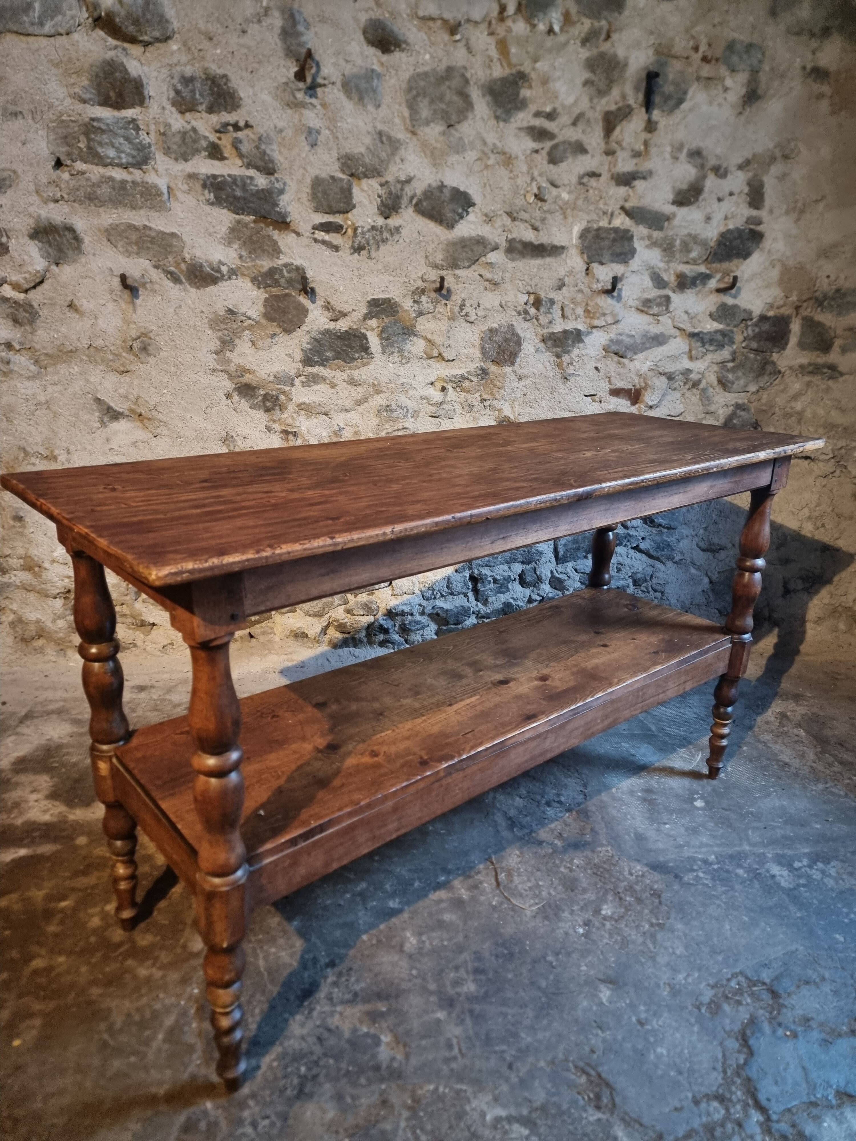 Console / service table or kitchen island French antique, 1880–1920