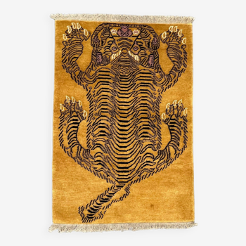 Tapis tibétain léopard/tigre 210x140 cm oriental, chinois, népalais, tribal