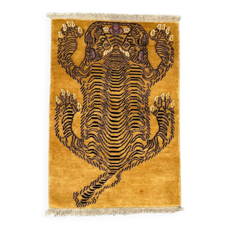 Tapis tibétain léopard/tigre 210x140 cm oriental, chinois, népalais, tribal