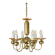 Vintage lustre Kamenický Šenov in amber glass and gold metal – Czechoslovakia