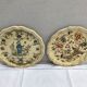 Pair old plate Moustiers Salins ceramics painted france vintage