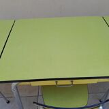 Table and 4 chairs in vintage yellow formica efji