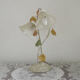 Vintage French double table lamp with glass shade "Autumn Leaves" 5488