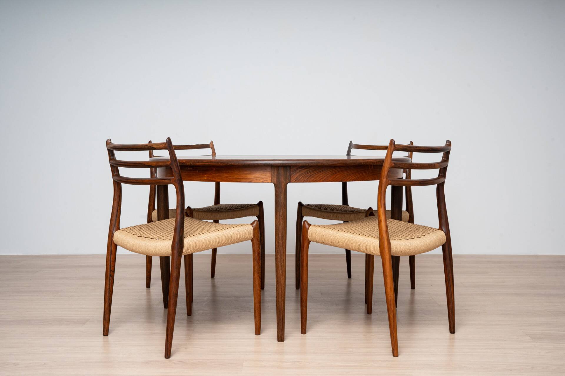 Niels Otto Møller Model 15 Dining Table with Six Model 78 Chairs, J.L. Møll