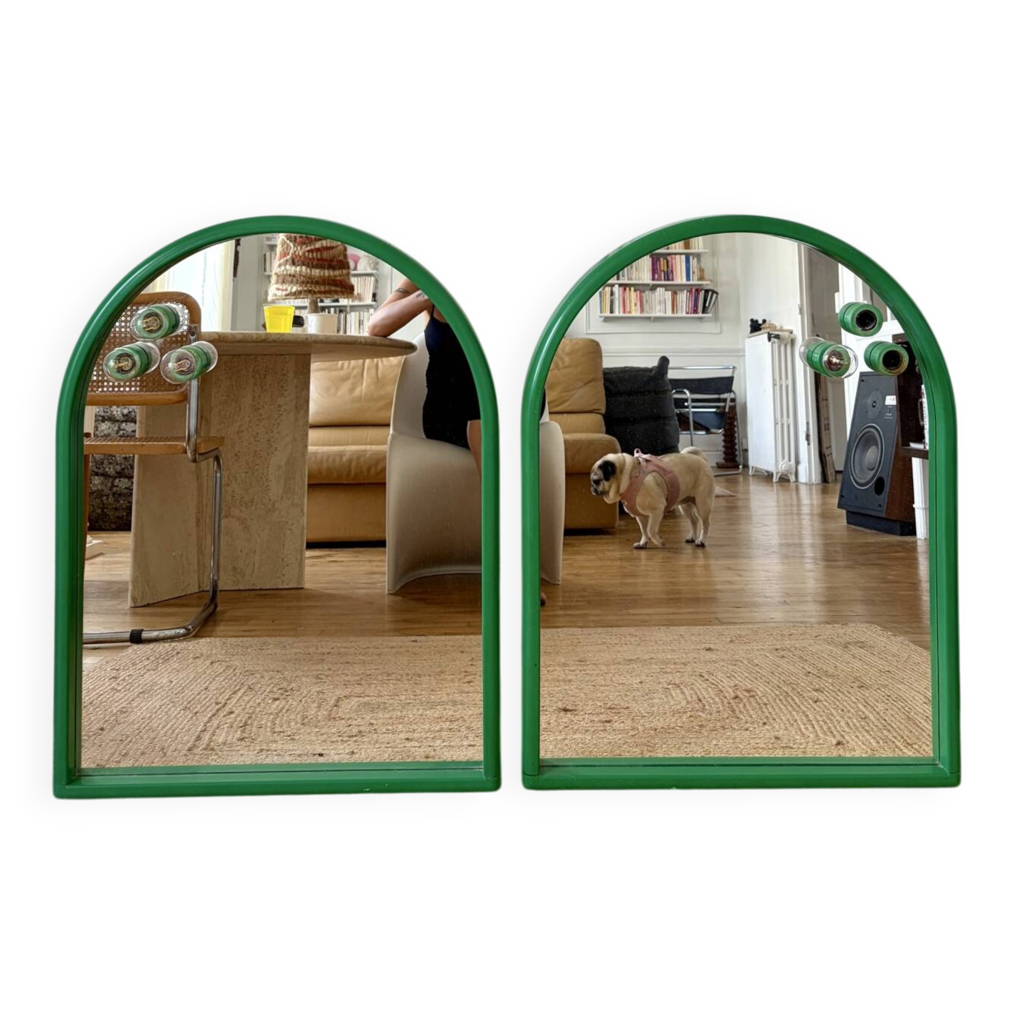 Pair of Italian plastic mirrors Gedy 1970