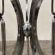 Vintage Space Age coffee table in chromed metal and smoked glass