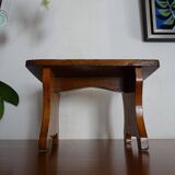 Vintage brutalist wooden stool