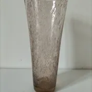 Bubble glass vase signed Biot – Pink beige