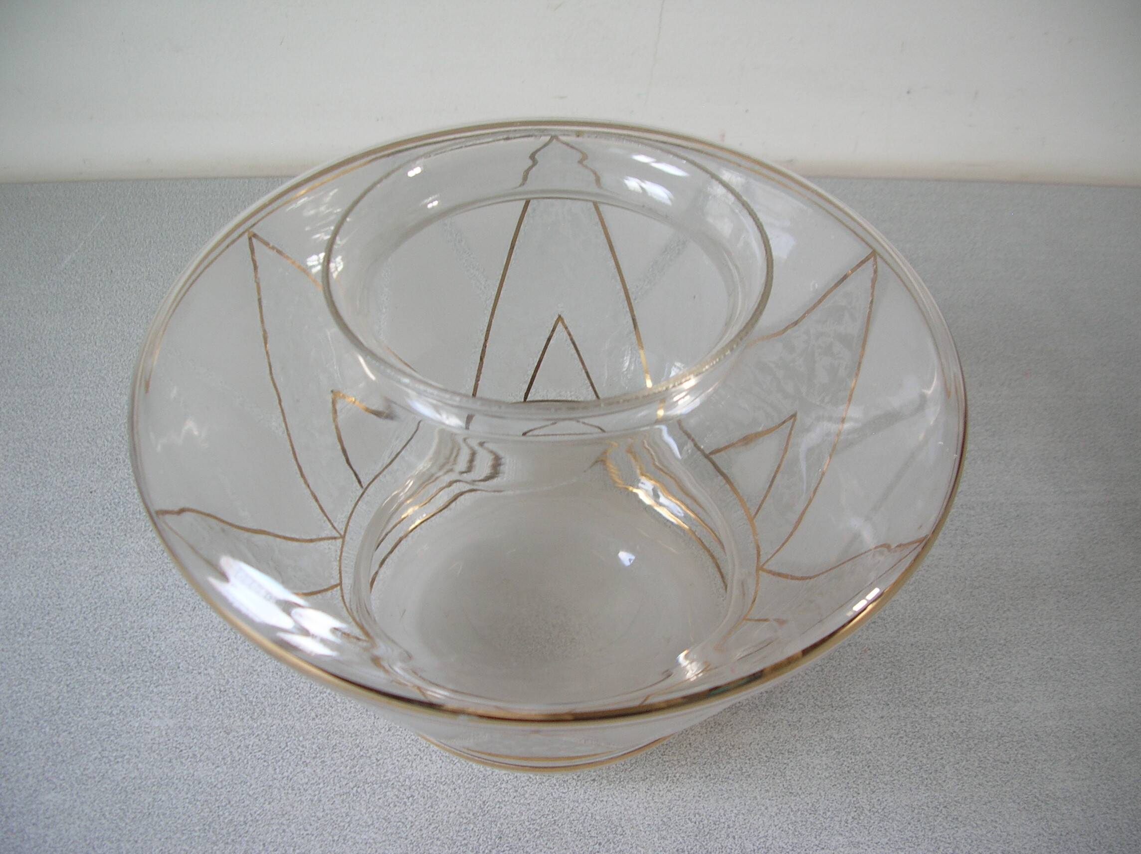 Old 1950s globe lampshade in glass and gilding retro chandelier lighting