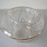 Old 1950s globe lampshade in glass and gilding retro chandelier lighting