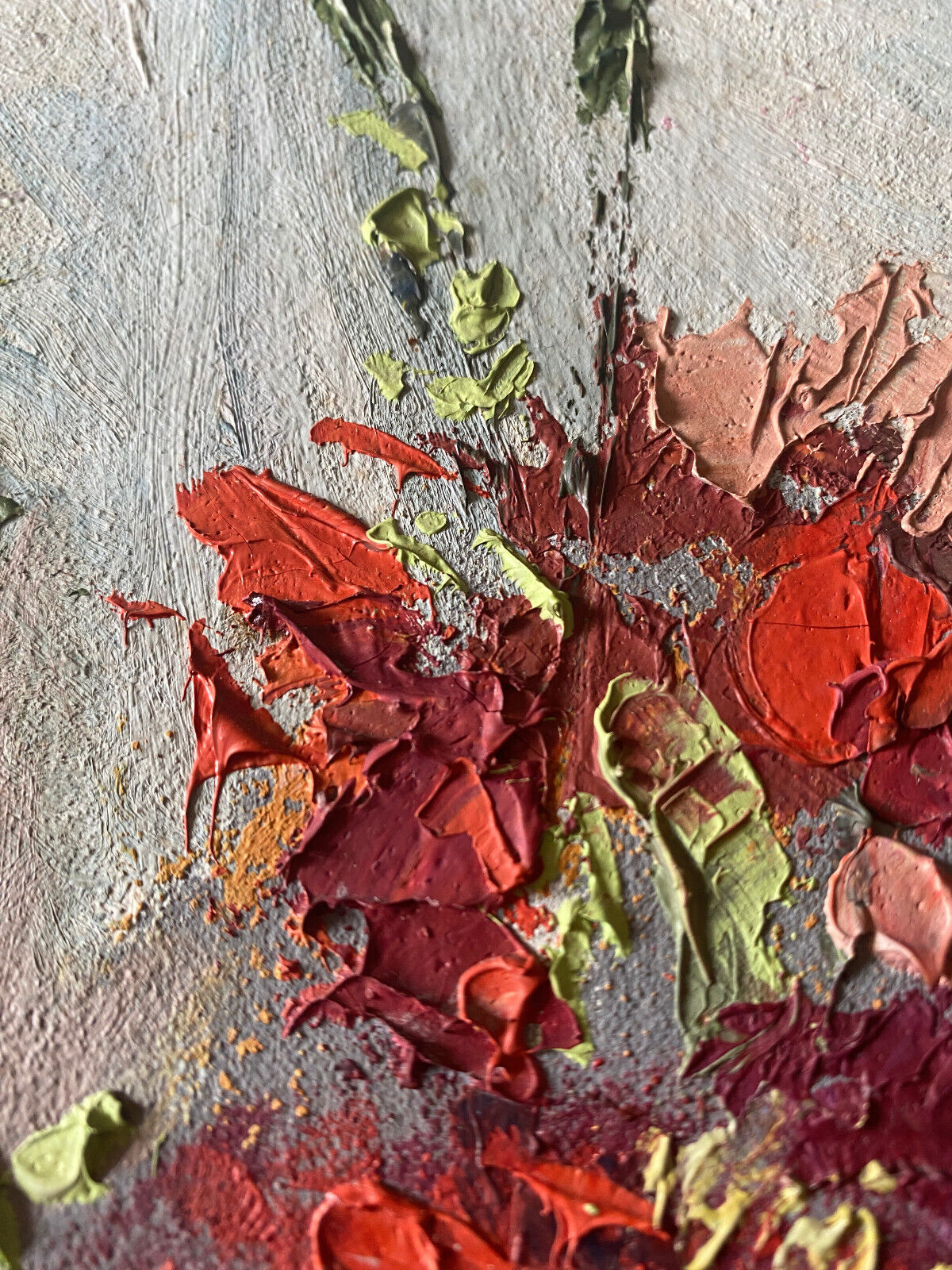 Painting HSToile "Bouquet of flowers" signed Desains 1947