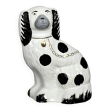 Vintage ceramic figurine from Staffordshire depicting a spaniel dog, England.