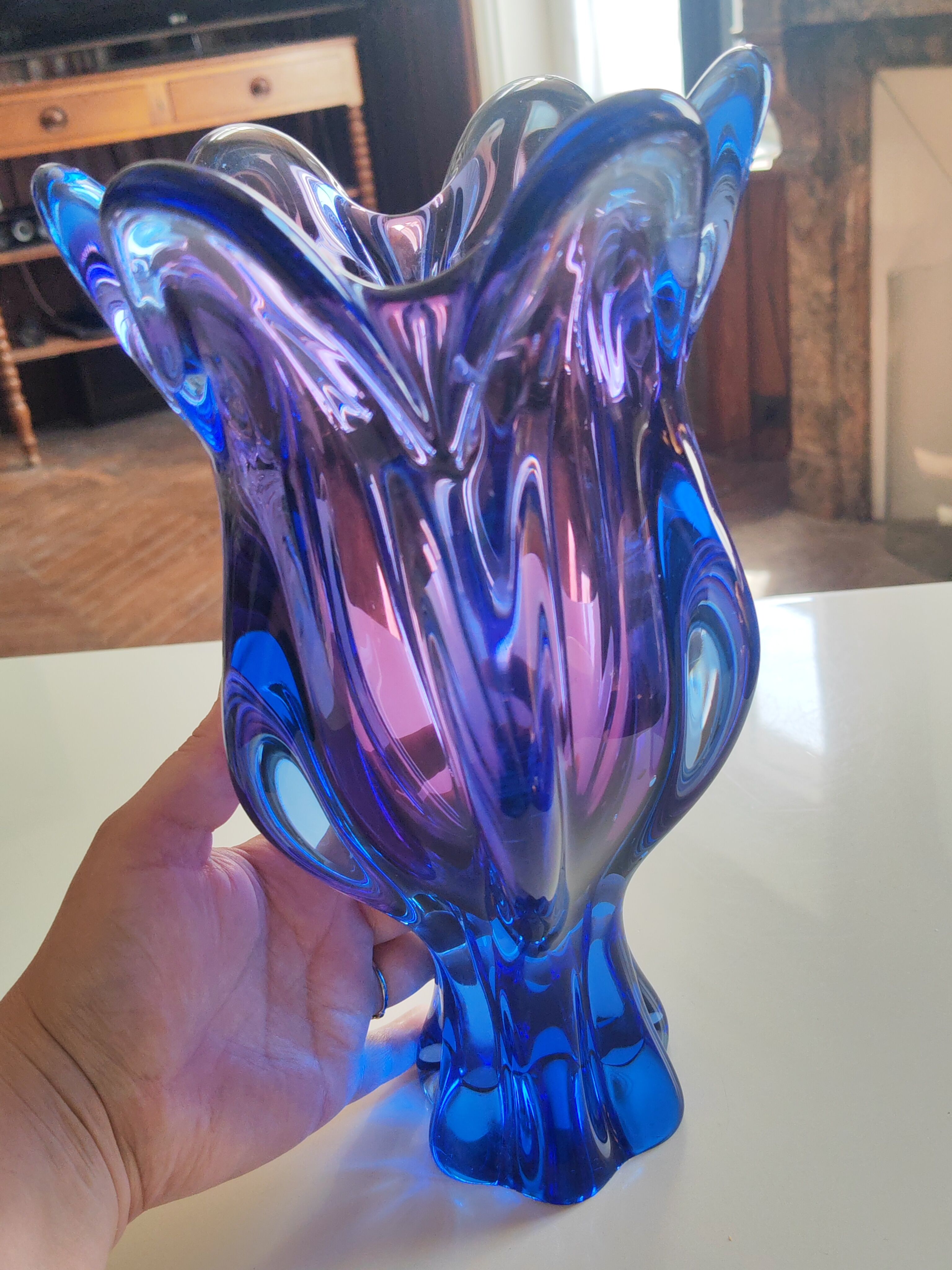 Electric blue Murano vase