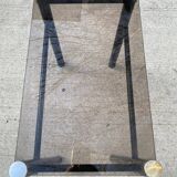 3 black industrial glass nesting coffee tables Yves Boutboul 1970