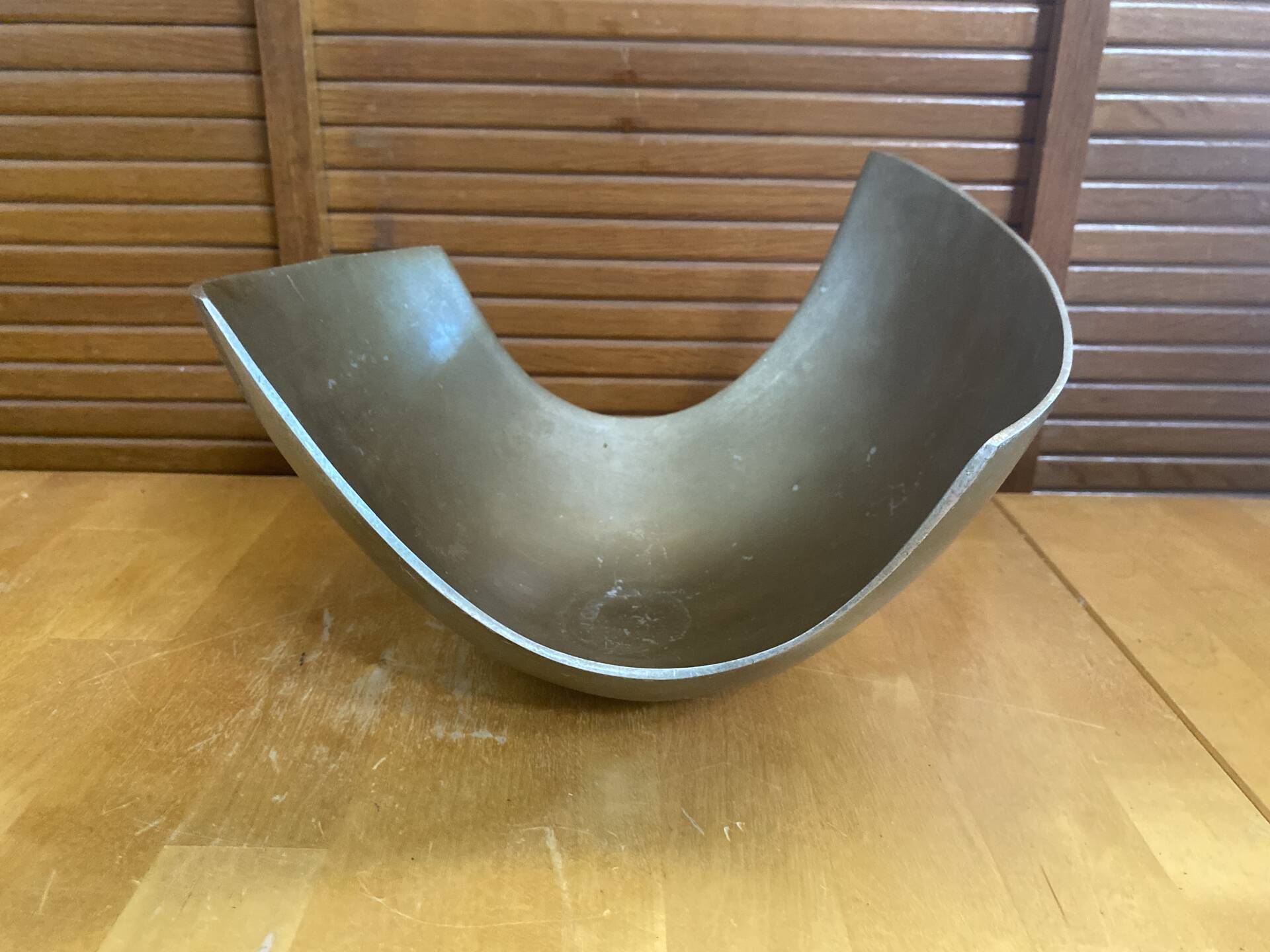 Service bowl michael lax design polished aluminium 1980s vintage cut