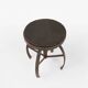 Industrial black metal stool with unique frame, France ca. 1920