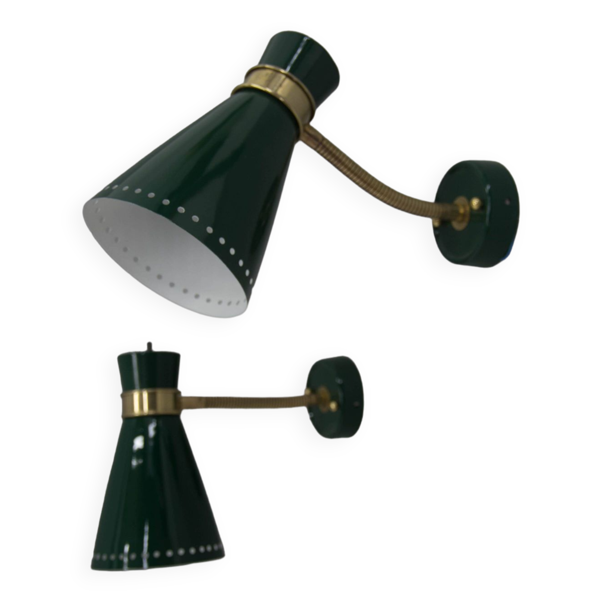 Two Flexible Wall Lamps by Napako in Stilnovo Style, 1960s, Restored