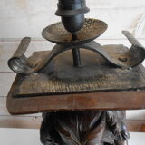 Vintage lamp anthropomorfe carved wood