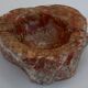 Ashtray in marble stone of vintage cherry color