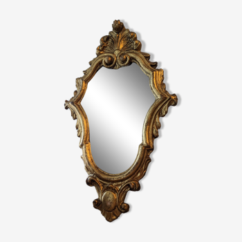 Miroir baroque doré 21x35cm