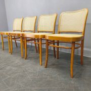 Ensemble de 4 Chaises en Bois Cintré No. 811 après Hoffmann, années 1990