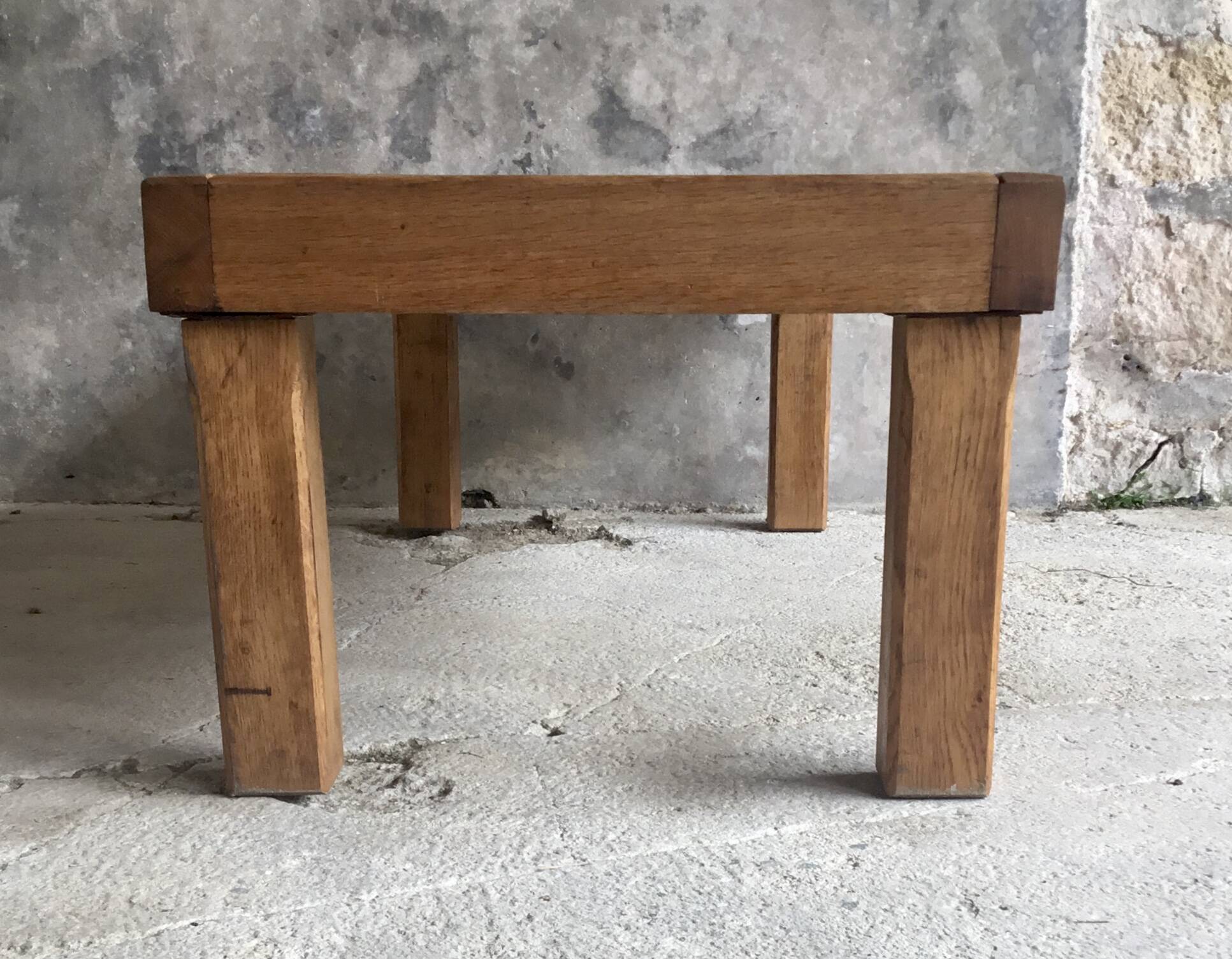 Brutalist rectangular coffee table - vintage 1960s