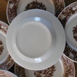 6 assiettes à dessert en opaline