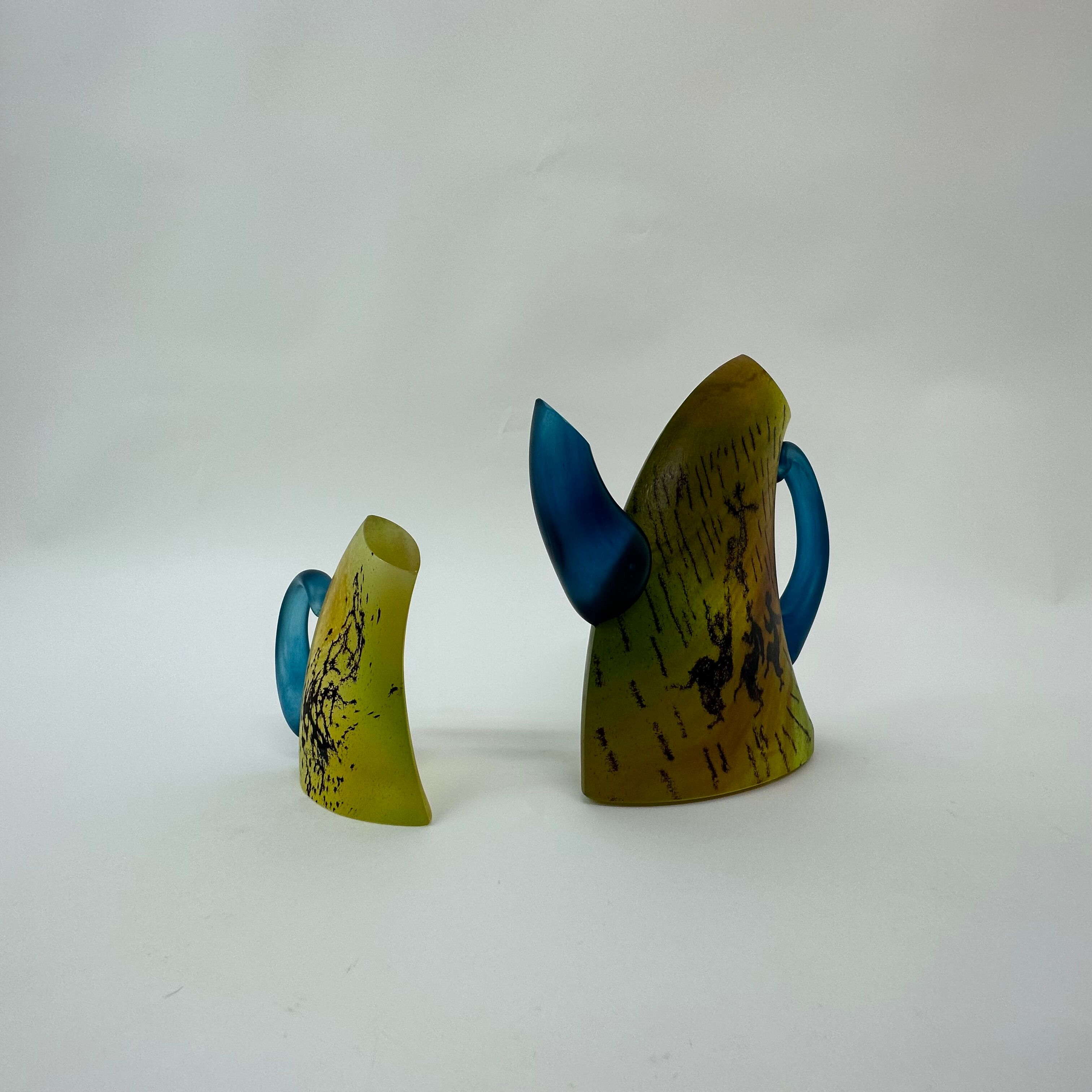 Kjell Engman for Kosta Boda Sweden Tea pot and mug Art glass , 1980's