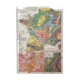 Old map of the geological France of 1945