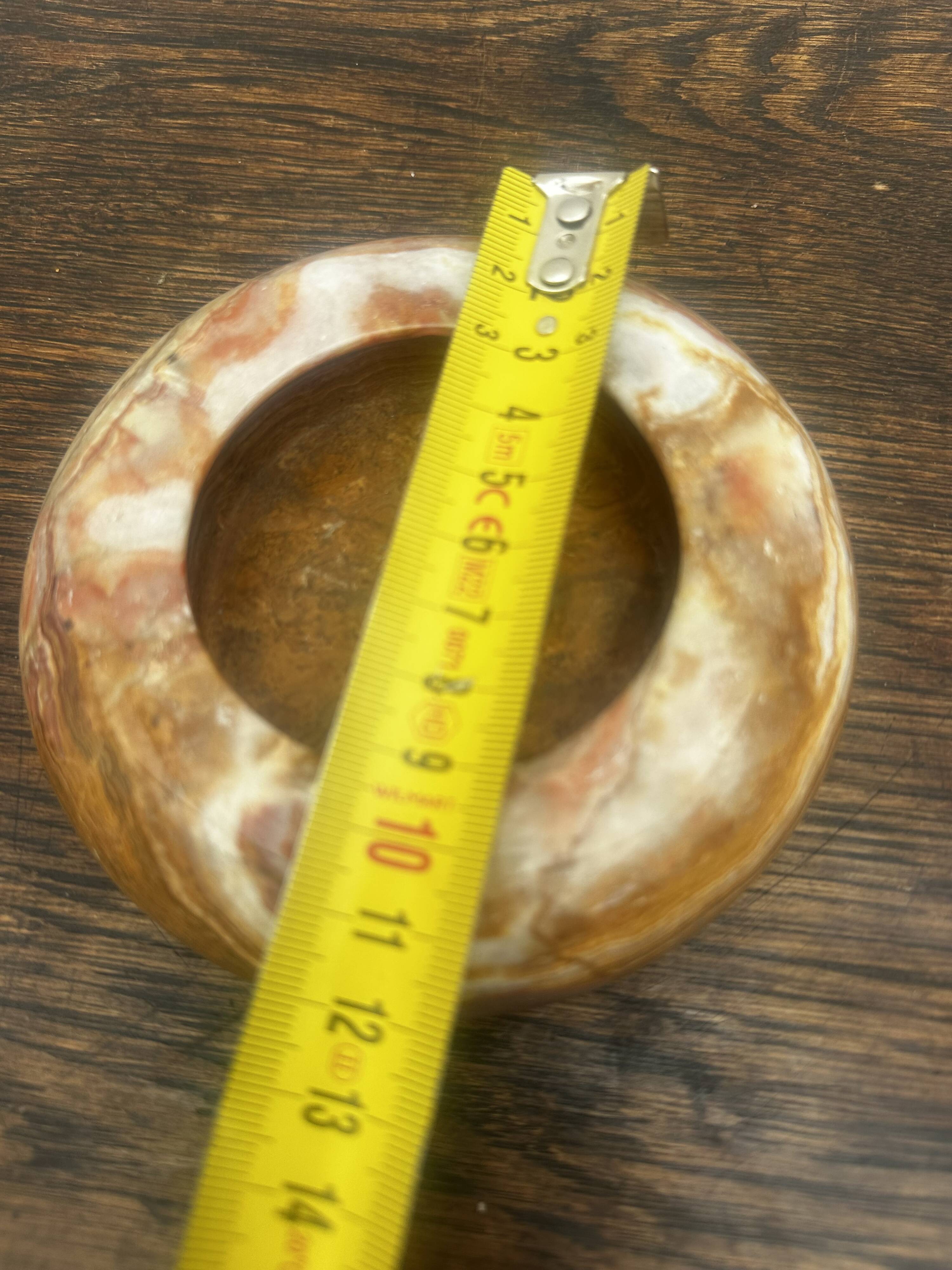Vintage Orange Marble Ashtray Diameter 12 cm