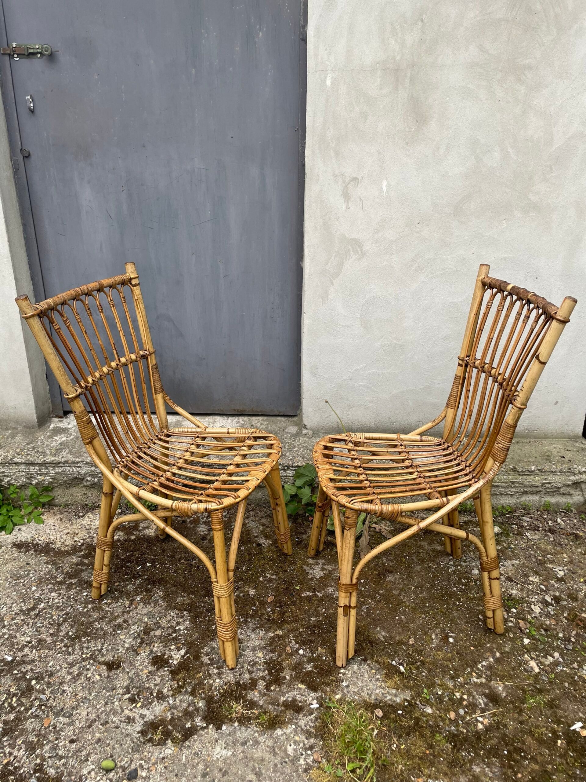 Pair of rattan chairs