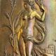 Pair of bronze bas-reliefs on the theme of the 4 seasons, spring and summer