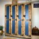 Old wooden cloakroom 4 doors