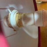 Pair of antique de schuytener opaline pink ball vintage bedside lamps