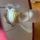 Pair of antique de schuytener opaline pink ball vintage bedside lamps