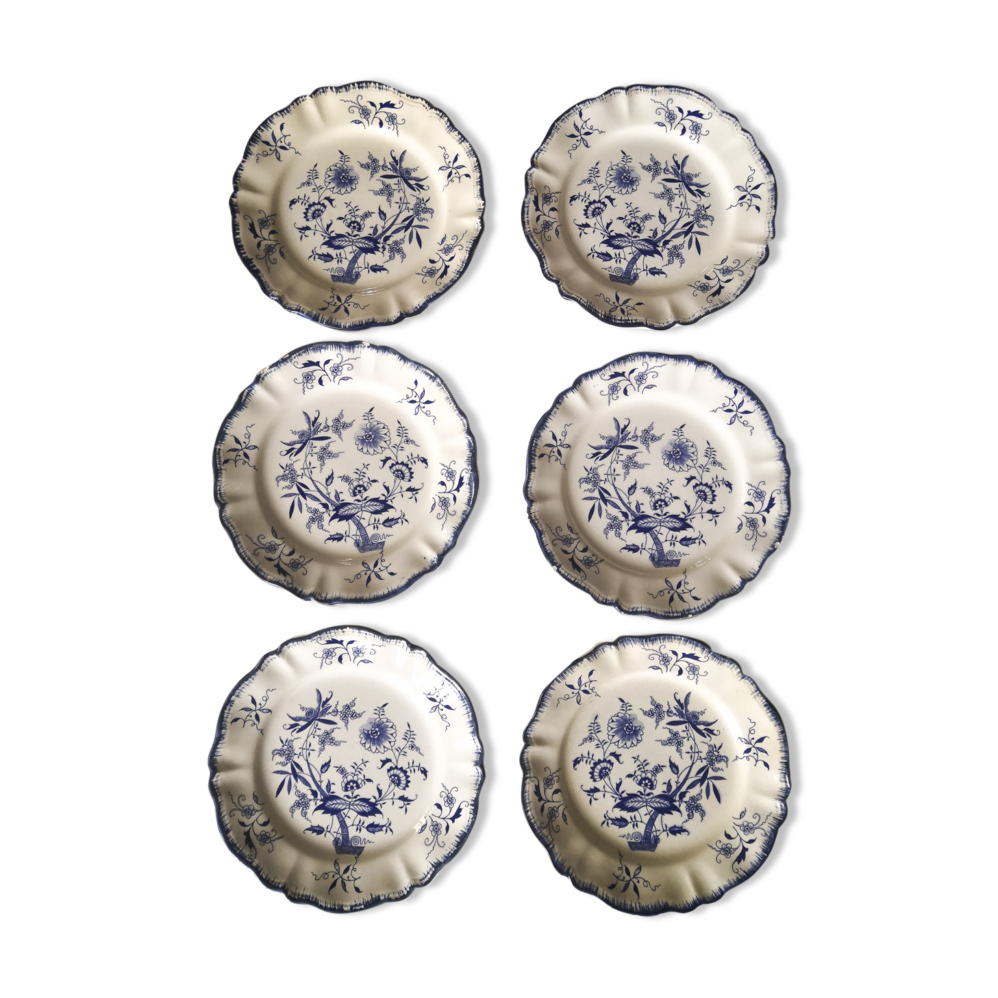 Set of 6 Lancaster Sarreguemines dessert plates