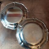 Lot de 2 plats ronds inox
