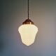 Art Deco pendant light in white opaline glass, 1920s-30s