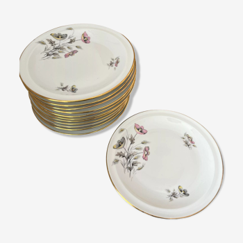 Dessert plates porcelain floral decoration
