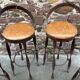 Set of 4 bar stools restaurant pub tavern metal 1970s