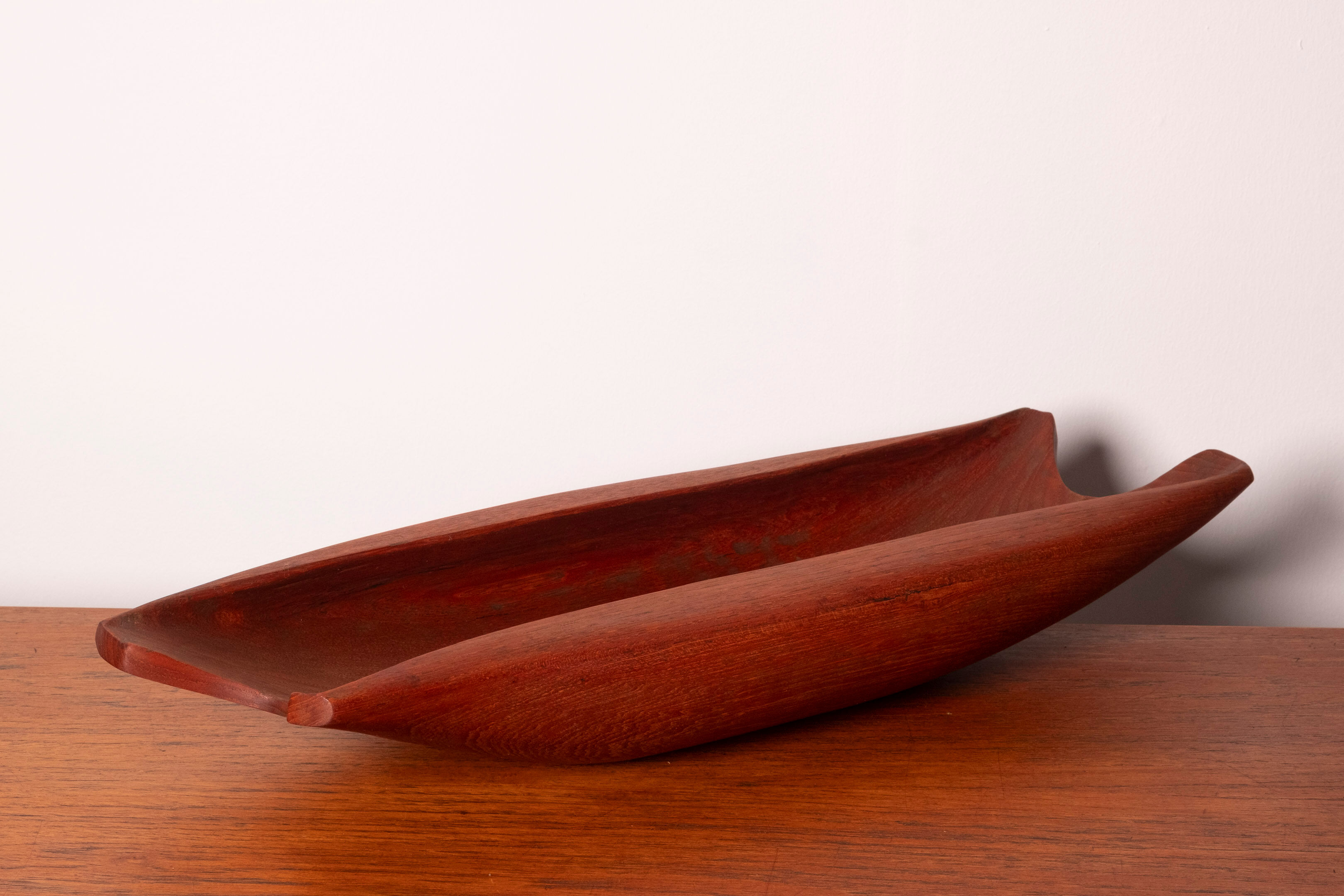 Organically Carved Serving Tray in Teak, 1950s Denmark