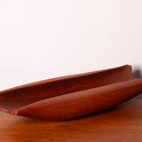 Organically Carved Serving Tray in Teak, 1950s Denmark
