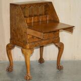 Writing desk in pollard oak from around 1800 with claw and ball carved legs.