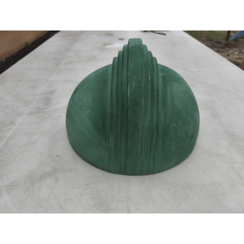 Art Deco wall light in green faience.