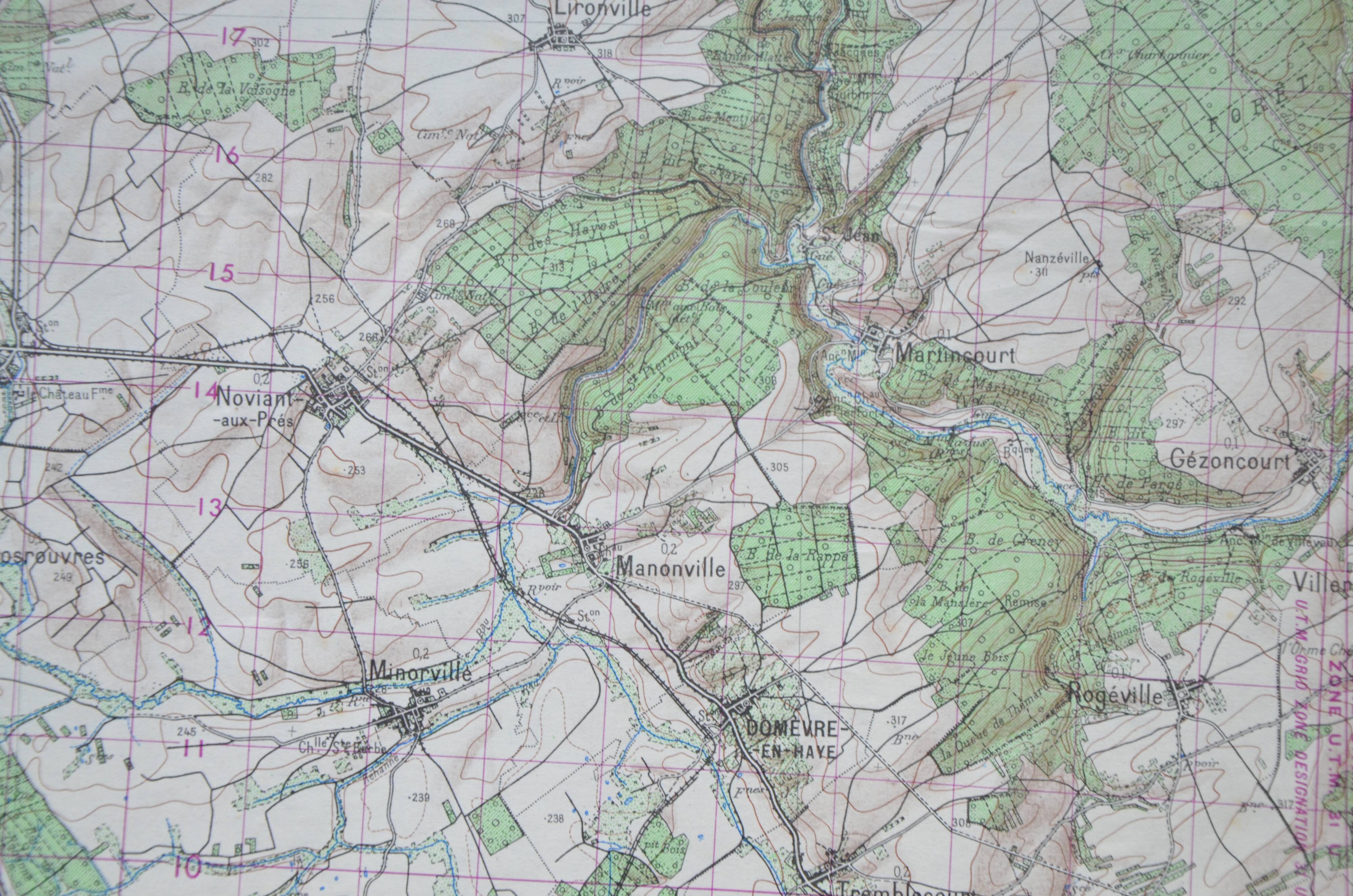 Vintage map of Pont-à-Mousson