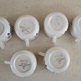 6 Digoin cups and saucers, sugar bowl and milk jug